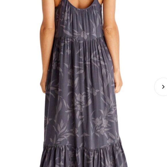 Z SUPPLY Lido Midi rayon gray floral print dress/adj strap /super condition/XL - Picture 2 of 9
